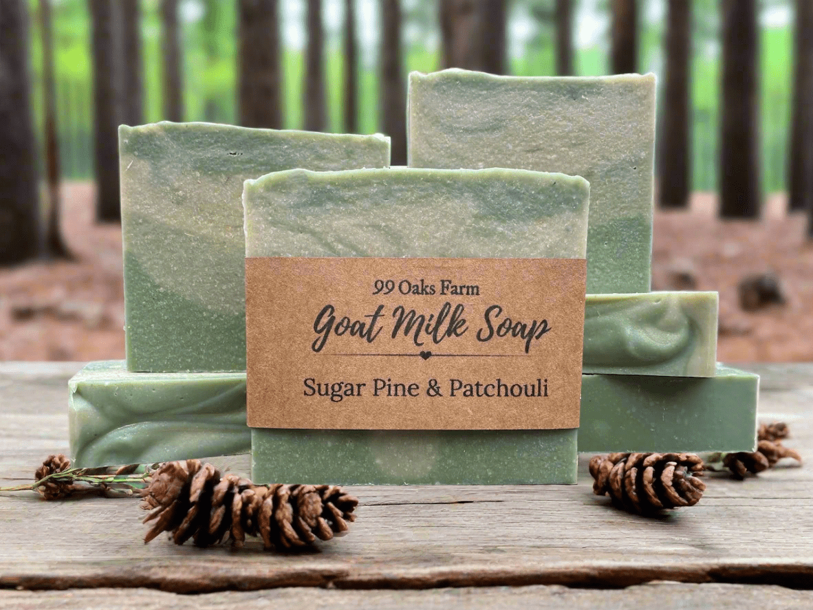 Sugar Pine & Patchouli Goat Milk Soap (Set) - 99 Oaks Farm
