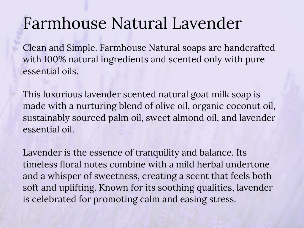 Natural Goat Milk Soap - Lavender - 99 Oaks Farm